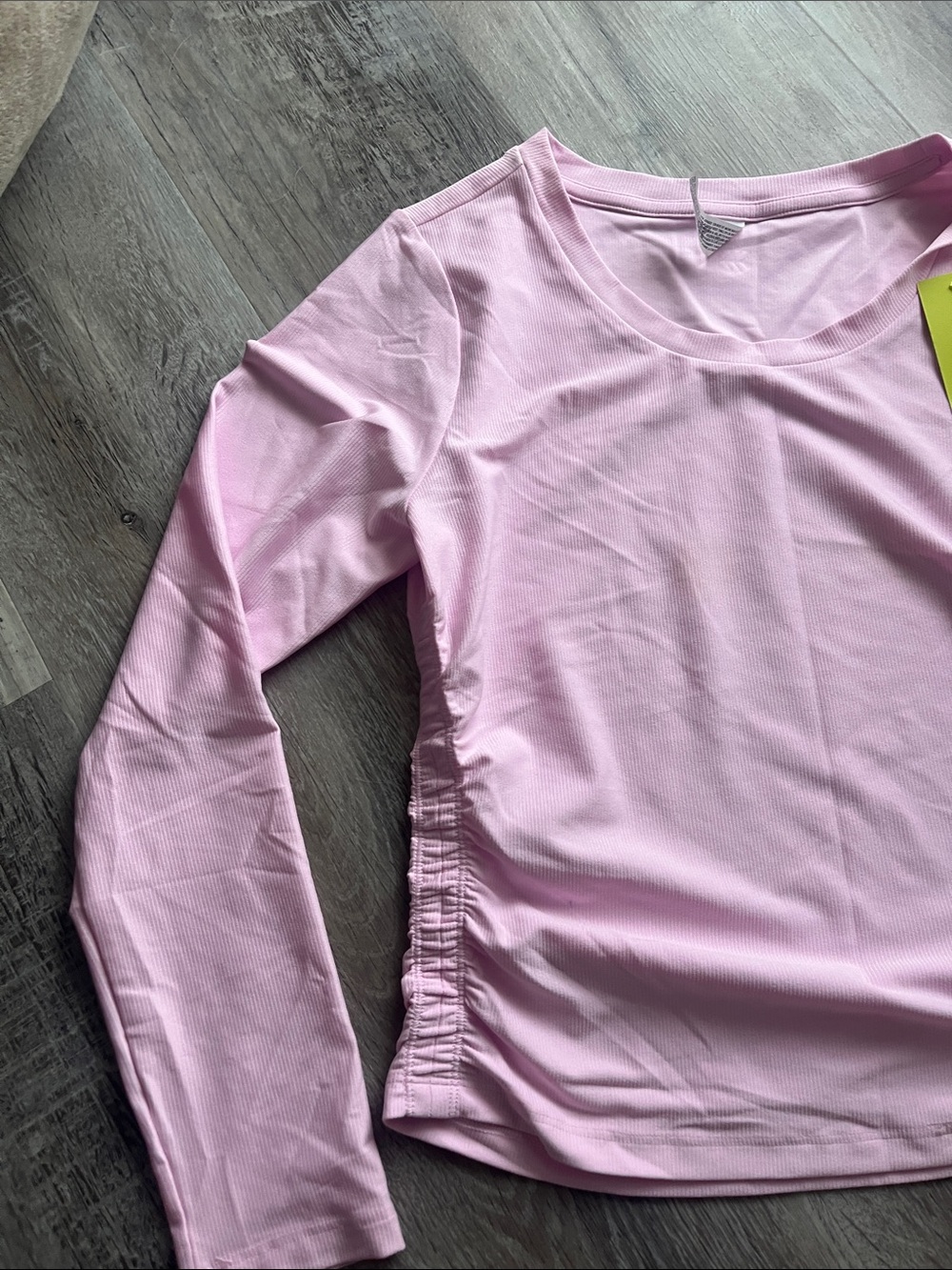 all in motion Light Pink Long Sleeve Ruched Side Top - Picture 5 of 7